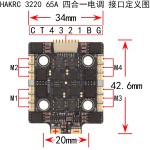 Nuovo Hakrc 3220 Blheli 32bit 65a 4-in-1 governatore elettronico 20x20m2-8s per Racing Cross RC FPV